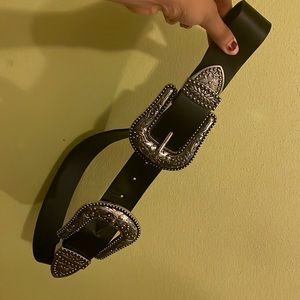 Stylish Black belt with silver accents